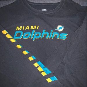 Miami Dolphins Logo T-shirt | Grey | Long Sleeve | XL